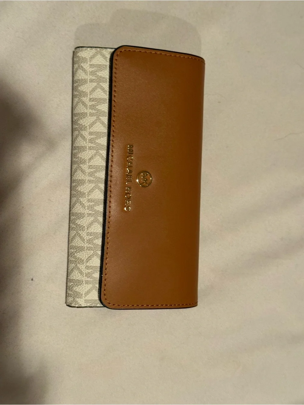 Michael Kors Brown and Cream Signature Continental Wallet